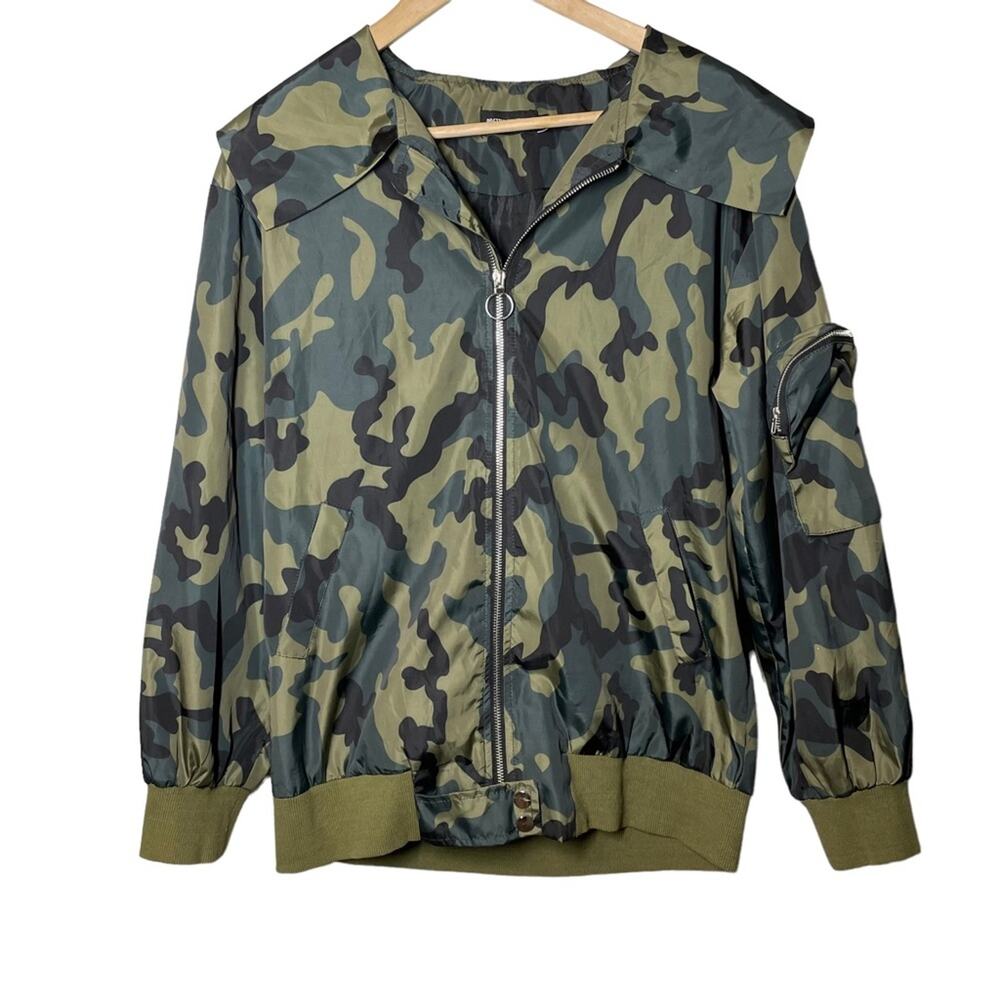 Prettylittlething Camouflage Windbreaker Jacket Small
